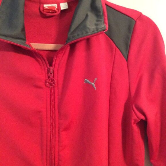 Puma Pink Gray Medium M track jacket zip front stretch - Picture 2 of 7